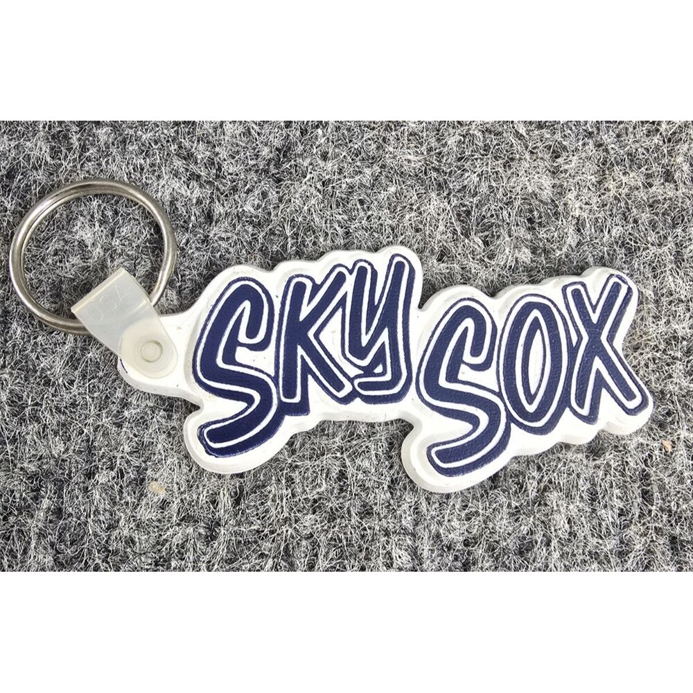 Vintage Keychain Sky Sox Minor League Rubber Blue Letter Spell Out